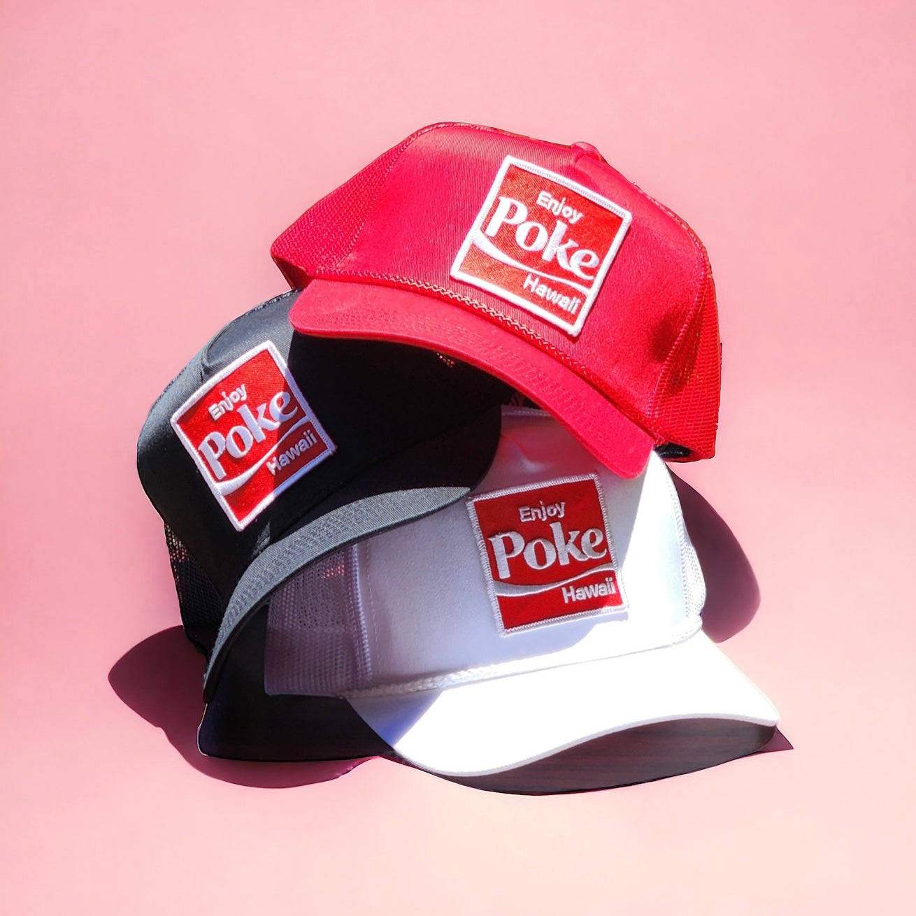 Enjoy Poke Patched Trucker Cap(3colors)