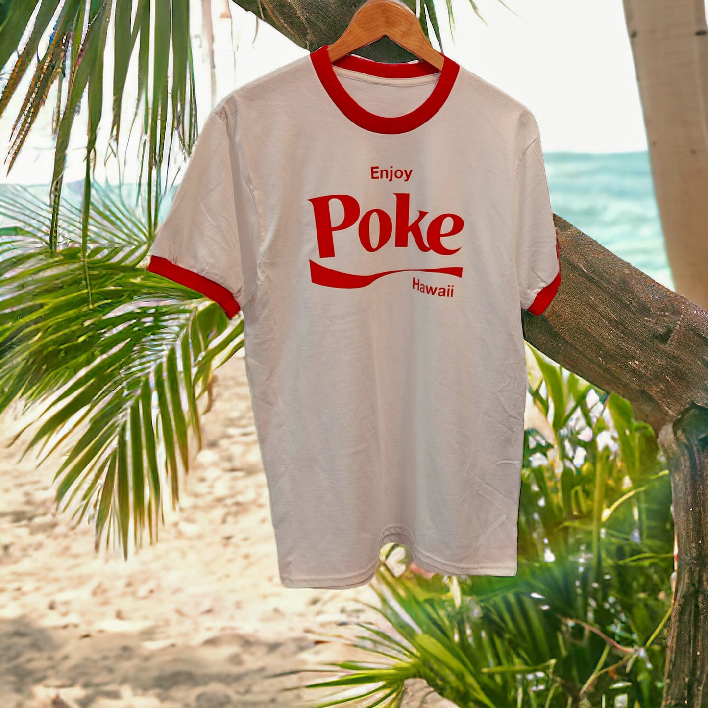 Enjoy Poke Classic Ringer Tee Red-1