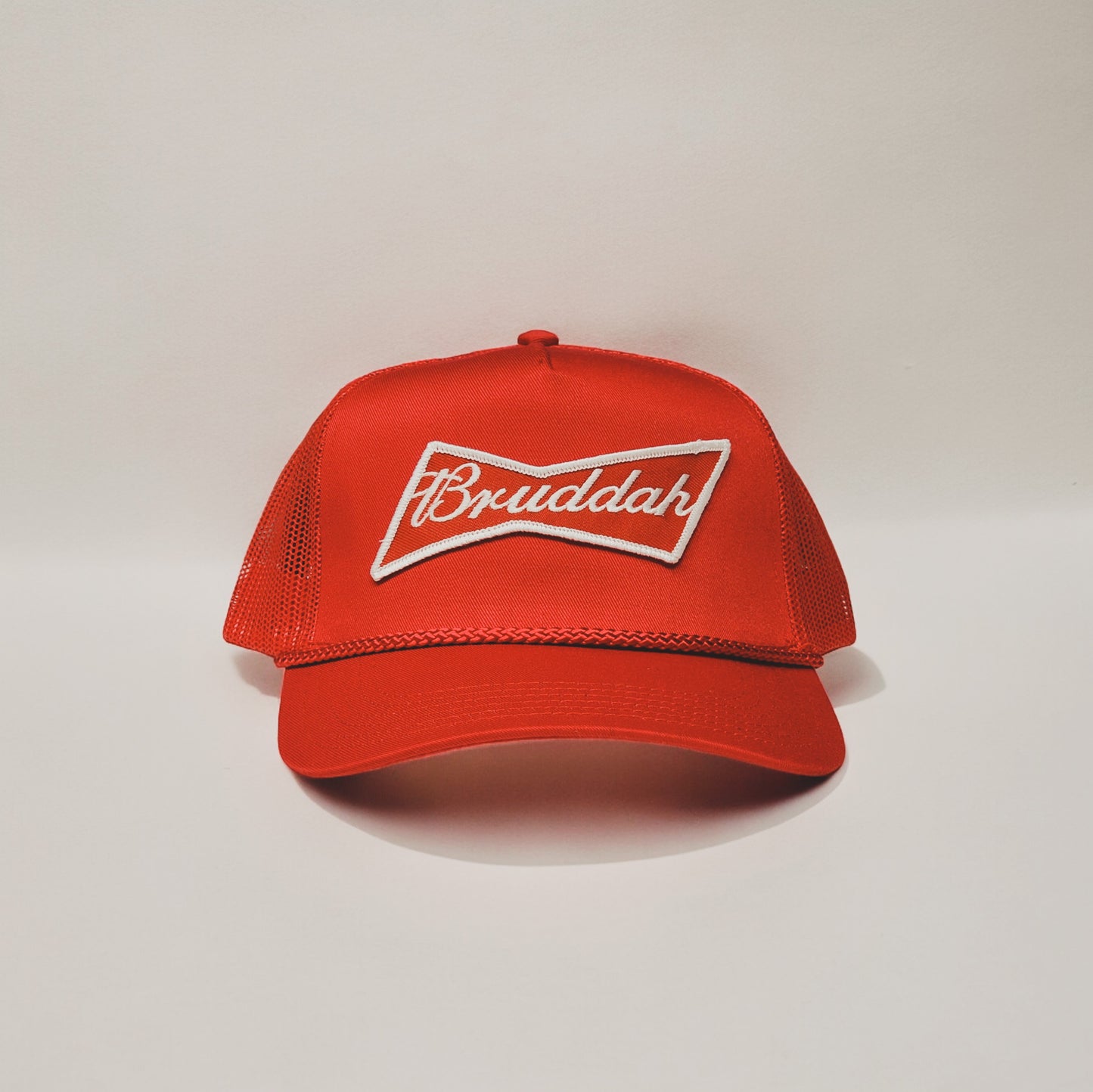 Bruddah Patched Trucker Hats Red