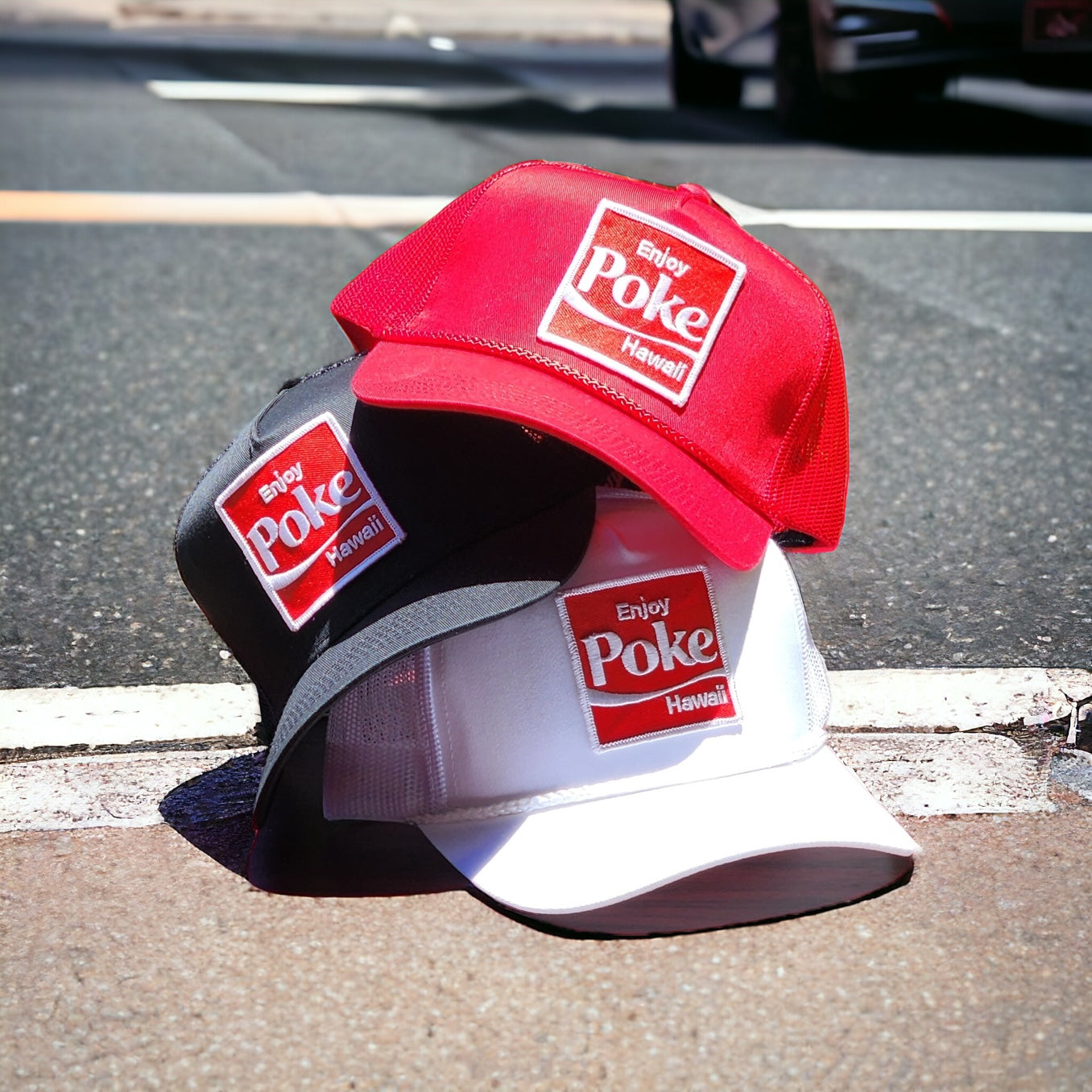 Enjoy Poke Patched Trucker Cap(3colors)