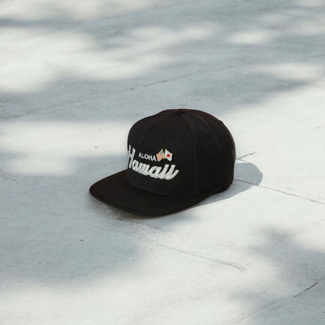 Hawaii Old Skool Script Flat Bill Snap Backs(3 Colors)