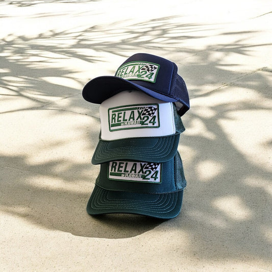 Relax24 Hawaii Patched Braid Trucker Hats-1