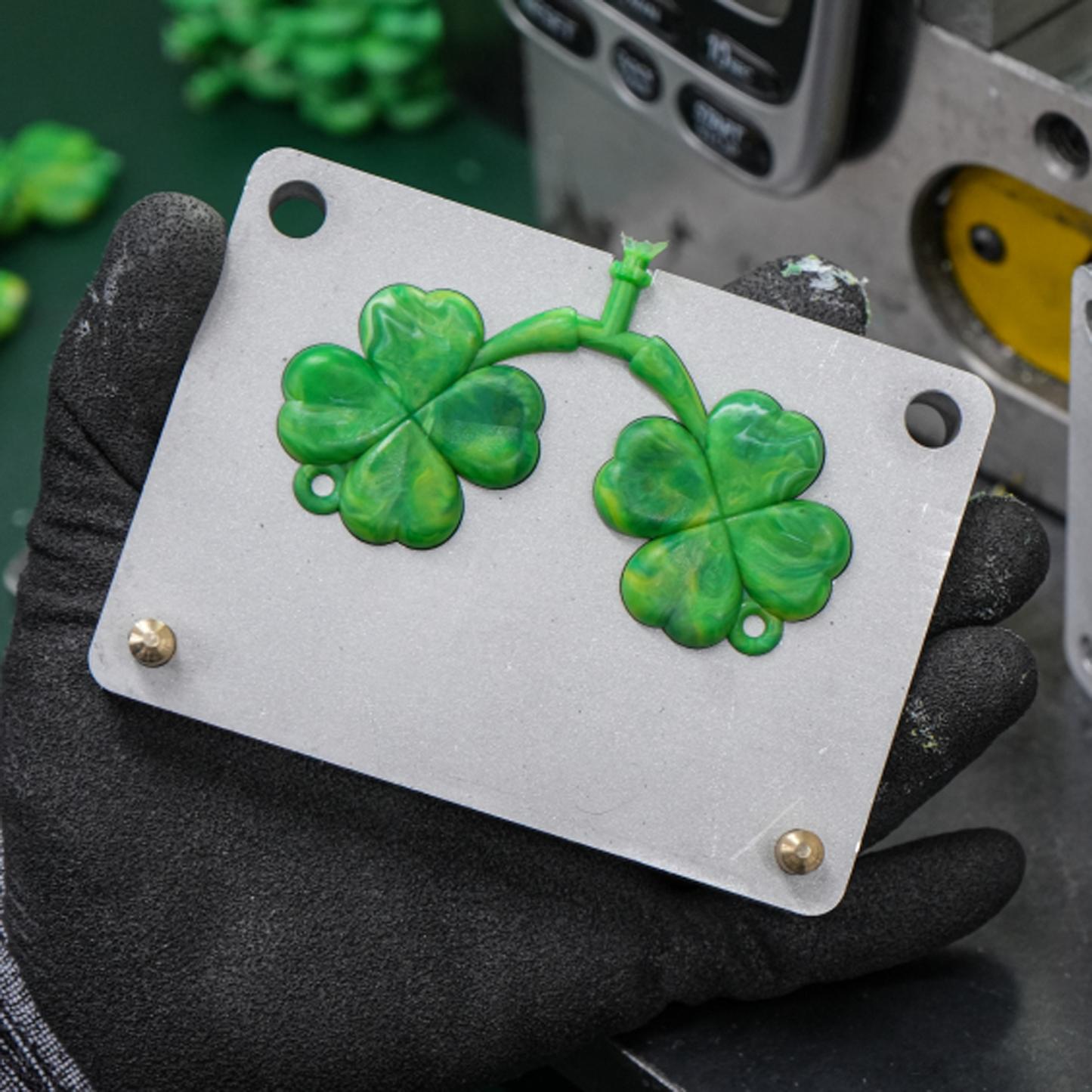 Recycled Plastic Lucky Shamrock Keyring