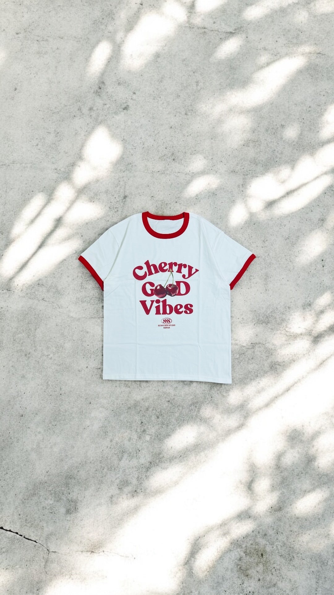 (New)Cherry Good Vibe 🍒 Ringer Tee