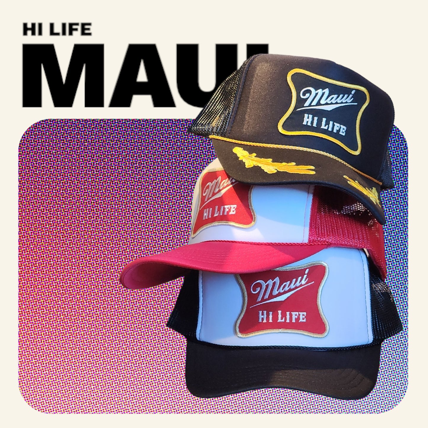 (New)Maui Hi Life Patch Trucker Hat