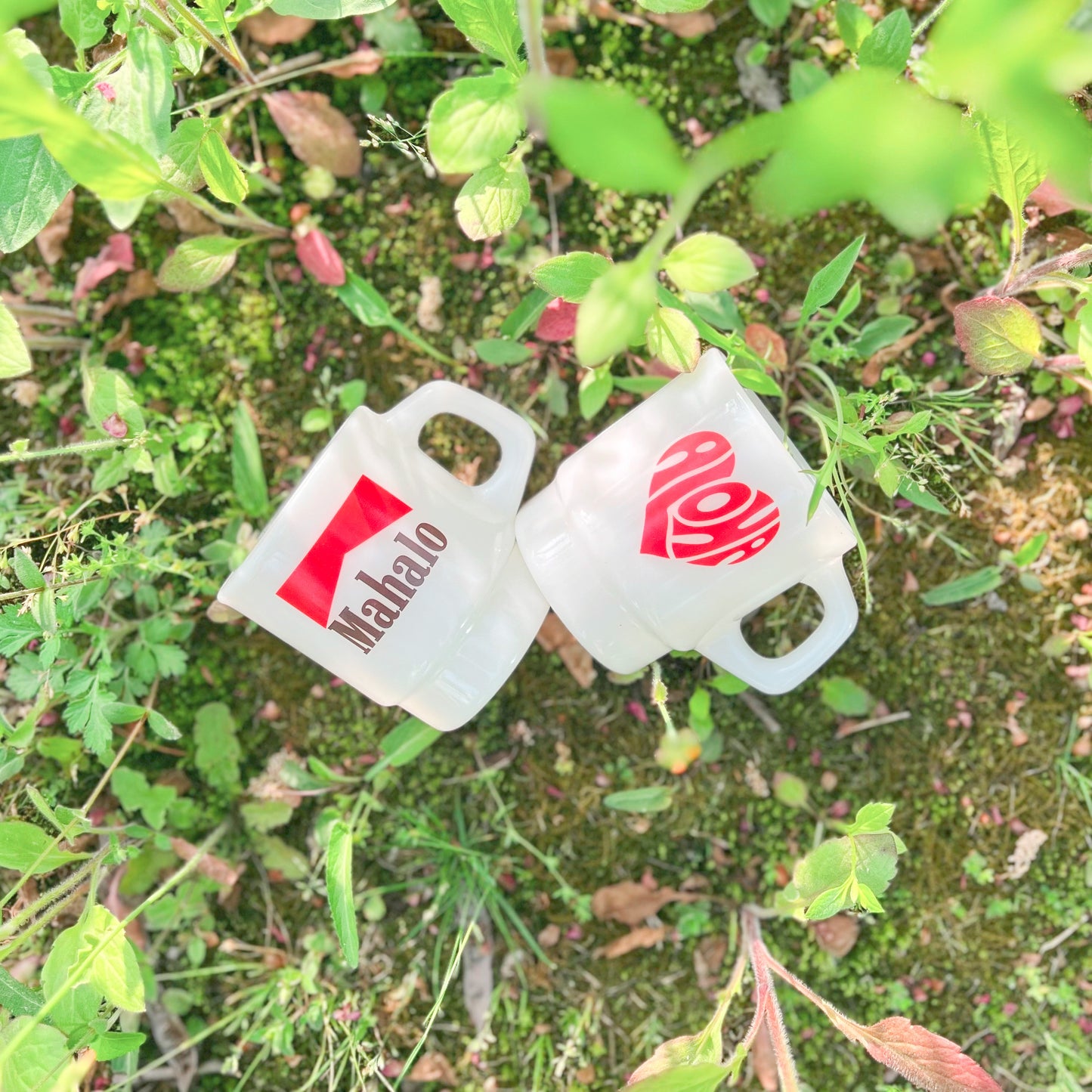 Aloheart Vintage Milk Glass Mug