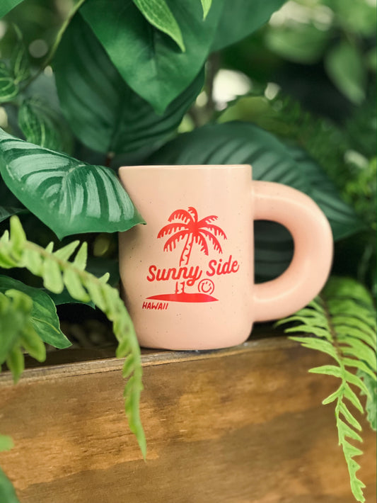 Palm Tree Donut Handle Mugs(Pink)