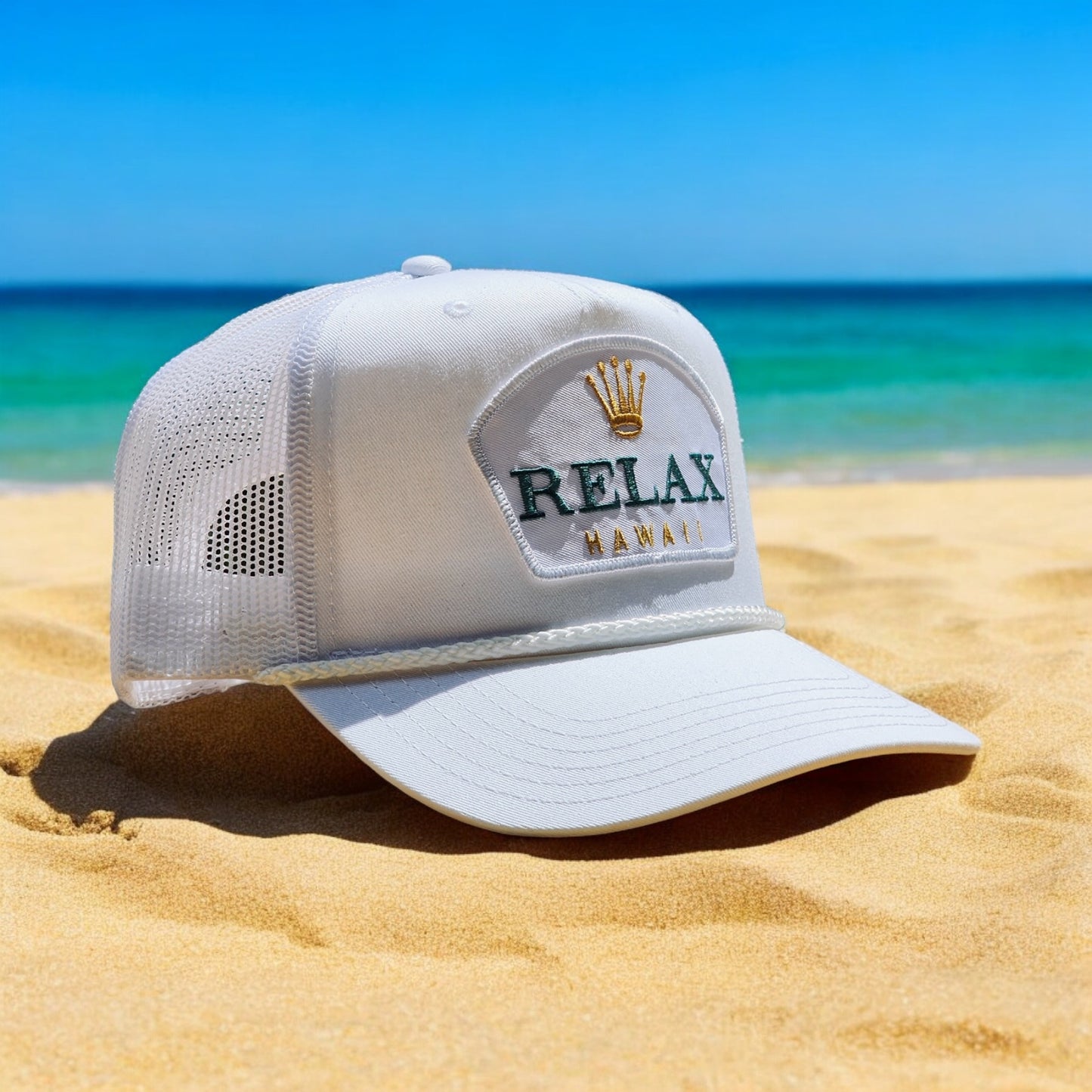 (Best)Relax Hawaii Patched Braid Trucker Cap(3 Colors)